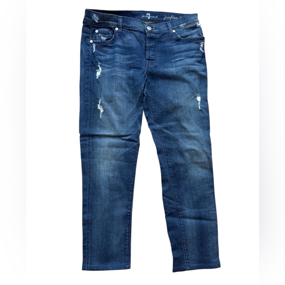 7 For All Mankind Men's Dark Blue Slim Jeans